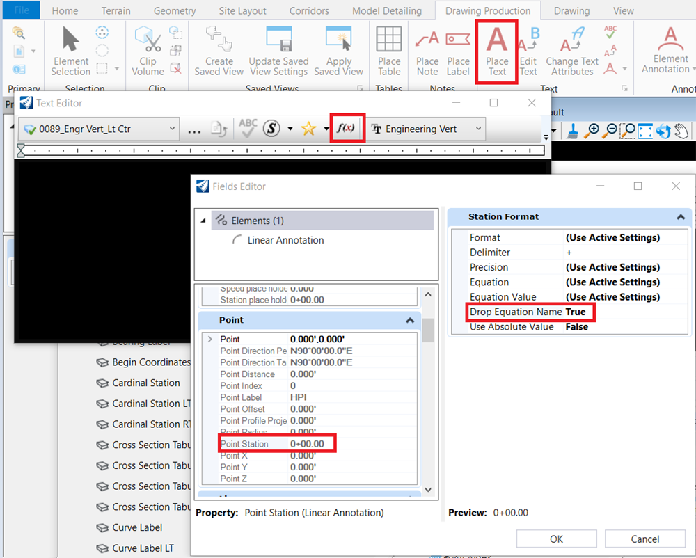 Openroads Opensite How Do I Annotate My Alignment Without The