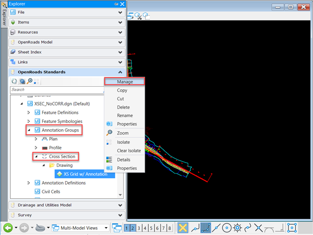 Openroads Opensite How To Label The Alignment Name Below The Cross