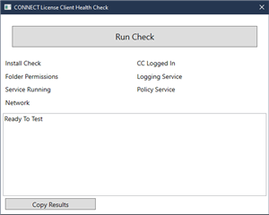 Screenshot of Health Check window