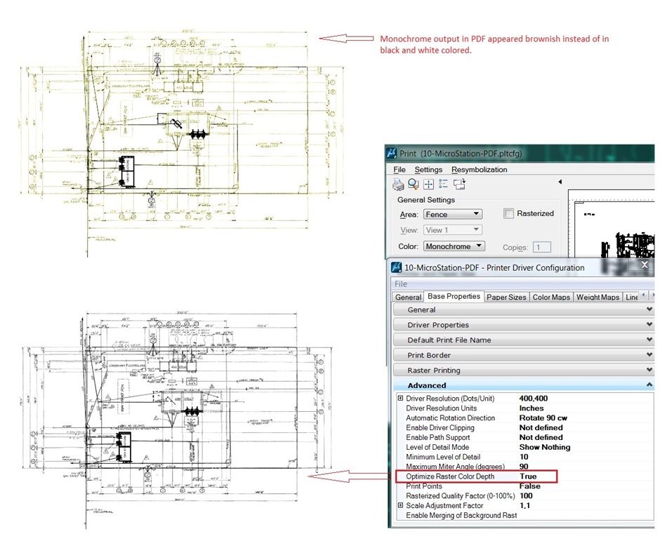 MicroStation - Monochrome PDF print of reference raster appeared ...