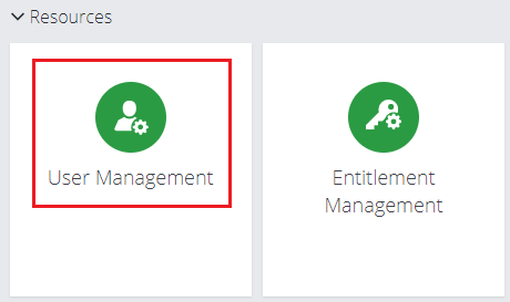 Screenshot of User Management tile