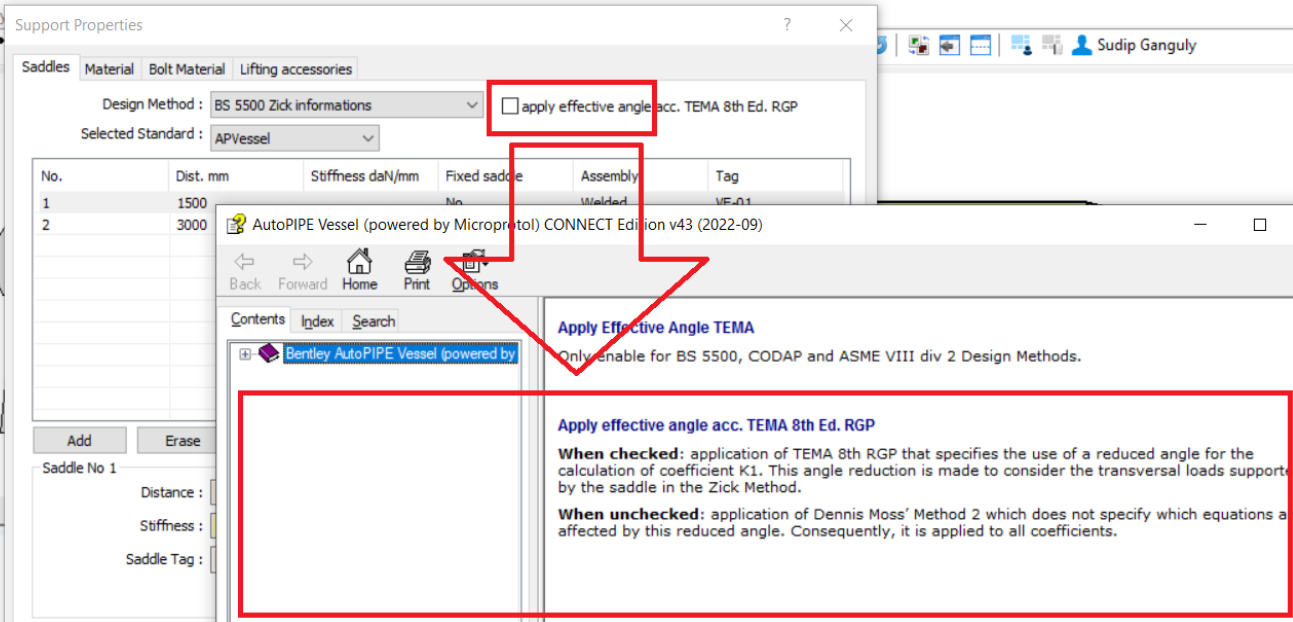 AutoPIPE - Error Code 593 - Saddle effective angle