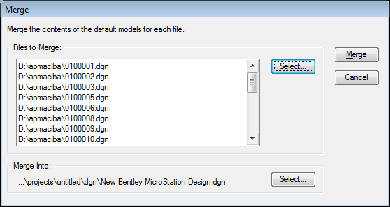 MicroStation Forum - Merging Hundreds of Files into a Single