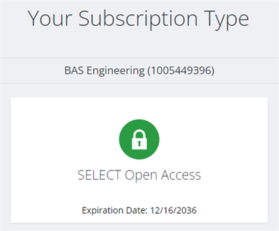 Your Subscription Type tile