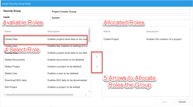 Example project-level security group