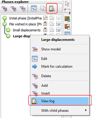 select Converge Log from the Phases Explorer and Phases Window