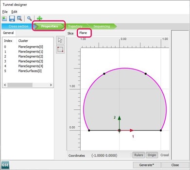 Define girders / beams in Tunnel Designer's Plane