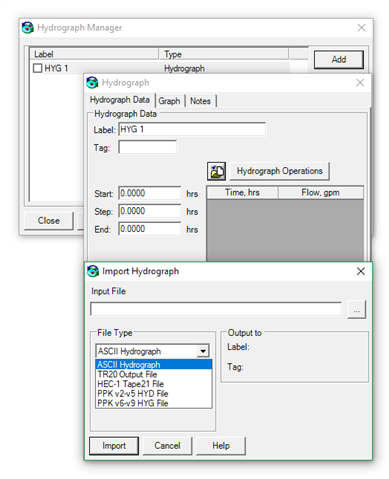 OpenFlows | Water Infrastructure - Importing hydrographs from Graphical ...