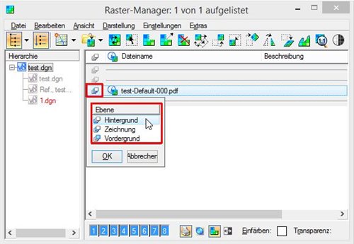 MicroStation - Reihenfolge von Rasterbildern ändern - Communities