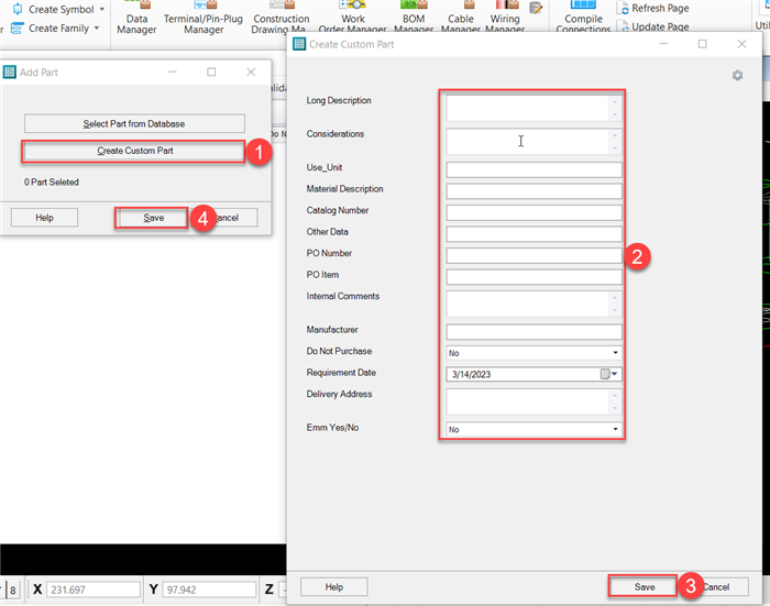 Openutilities how to create custom part number using bom manager in