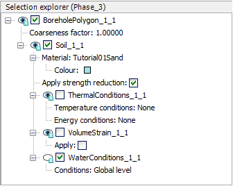 General mapping Staged Construction parameters