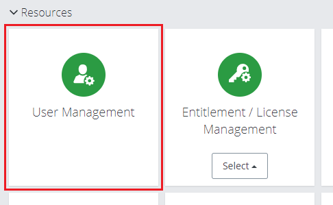 Screenshot of User Management tile