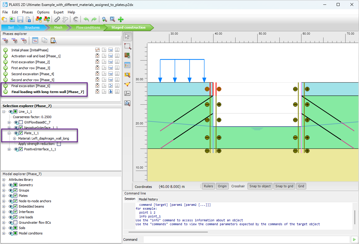 Geostudio plaxis how to identify the material name of an object in