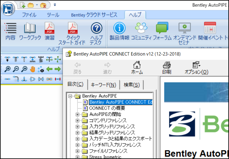 AutoPIPE - AutoPIPE CE v12.00のヘルプが英語表記になる。日本