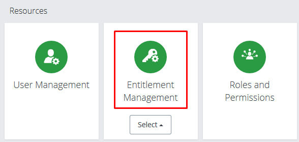 Screenshot of Entitlement Management tile