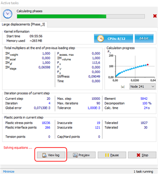 select Converge Log during the Calculation for live updating of the log