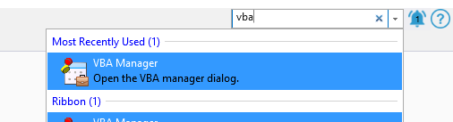 F4 > VBA Manager