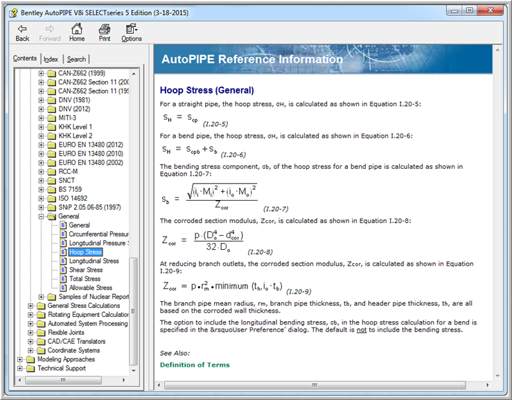 AutoPIPE - 01. How is the hoop stress in AutoPIPE's General piping code ...