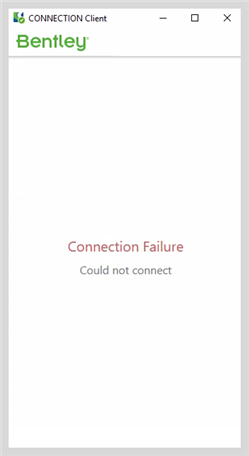 Zrzut ekranu Connection Failure w CONNECTION Client