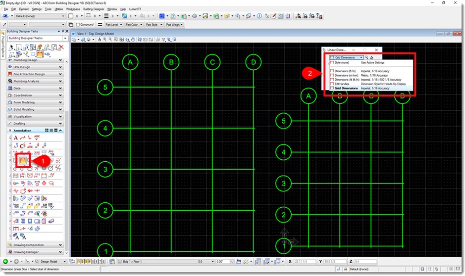 OpenBuildings - Formatting of Column Grid Units - Communities