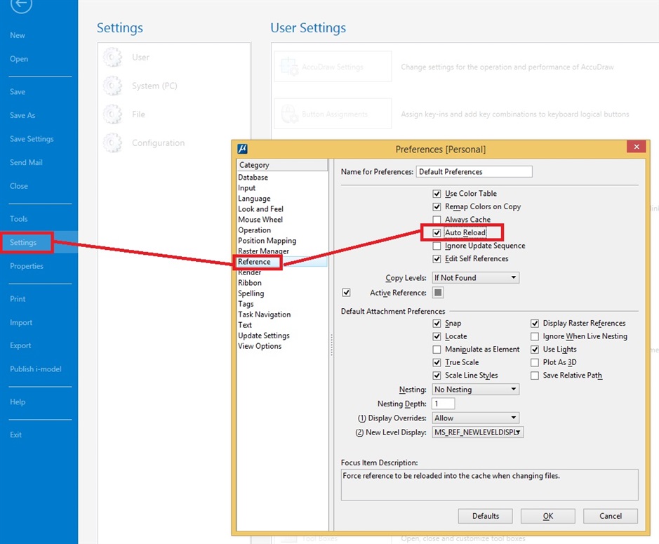 MicroStation - Update modified reference files - Communities