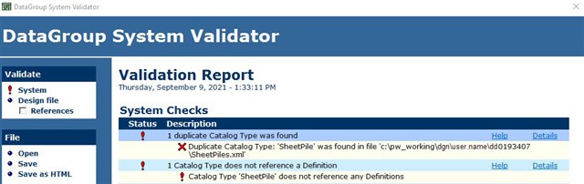 OpenBuildings - DataGroup Validator "Duplicate Catalog Type" error ...