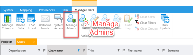 Second screenshot in the system administrator assignment sequence