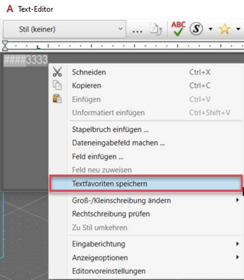 OpenBuildings - Die Verwendung eines Text-Favoriten, um Elemente mit ...