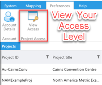 View Access control in Preferences