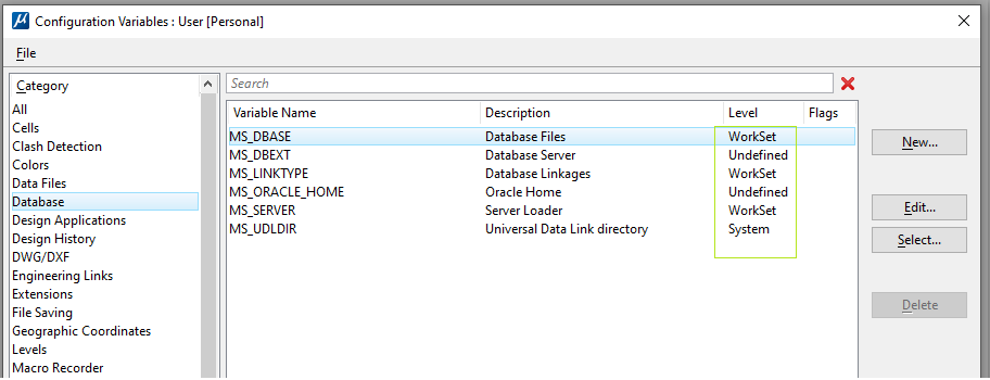 after setting database connection type