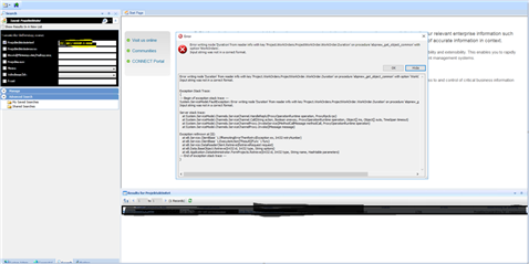 Project Activity Error