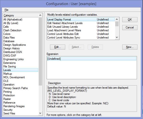 MicroStation - Configure the level format display in combo boxes ...
