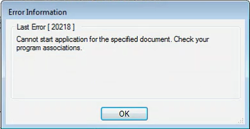 OpenPlant - Error [20218]: Cannot Start Application For the