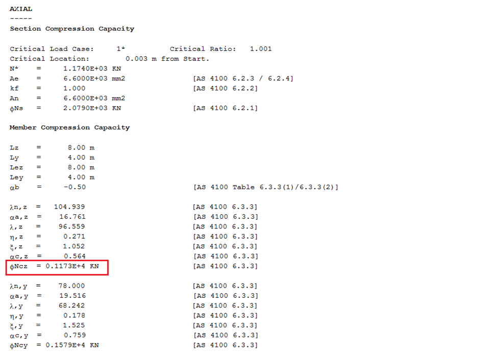 RAM | STAAD | ADINA - Compression Capacity Verification Of RHS (CF ...