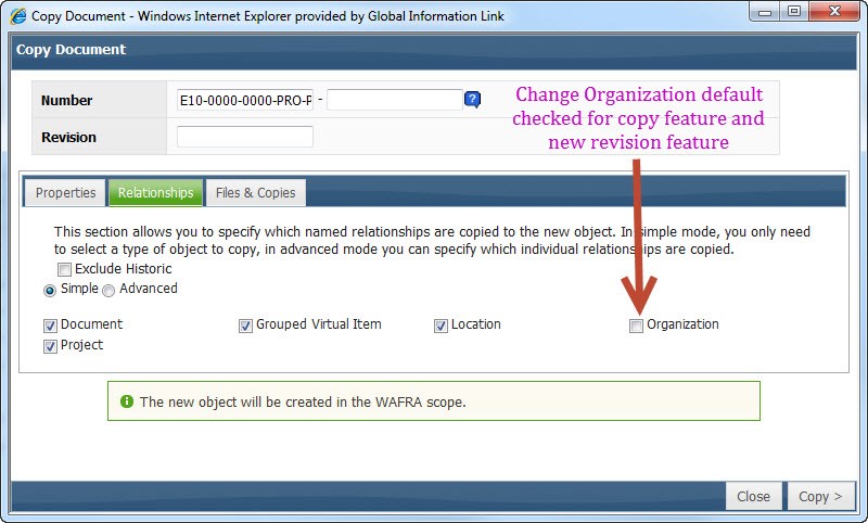 Archived Communities Documentation - “Copy or New Revision feature ...