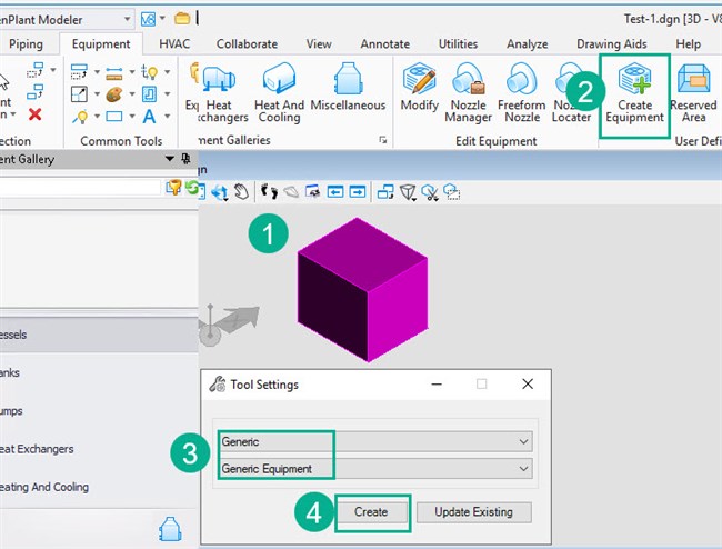 OpenPlant - How to Place a Tag for Custom Equipment created in ...