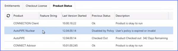 Screenshot of Disabled by Policy status