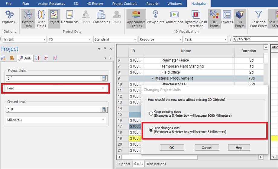 SYNCHRO Construction Solution - When importing models from Navisworks ...