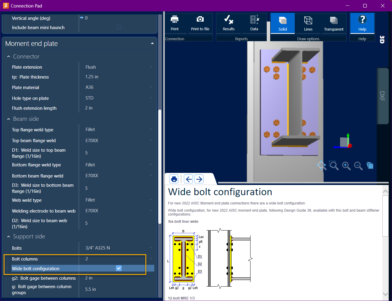 RAM | STAAD Forum - Ram Connection-Can you have more than 2 columns of  bolts on a moment connected flange plate? - Communities