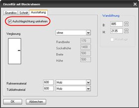 Aufschlagrichtung umkehren