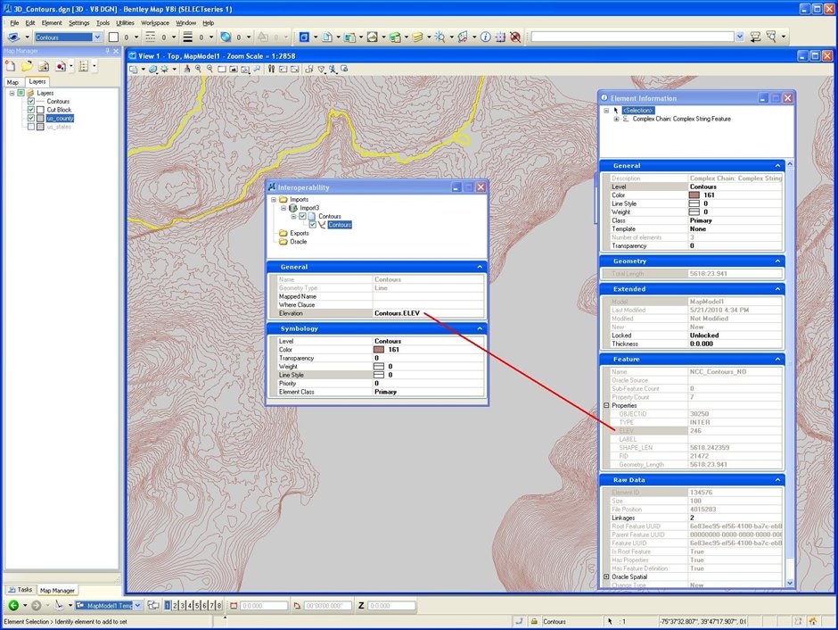 Imported topo map
