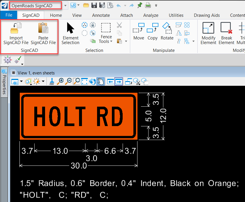 OpenRoads | OpenSite - SignCAD To DGN - Dimension Text Displays Very ...