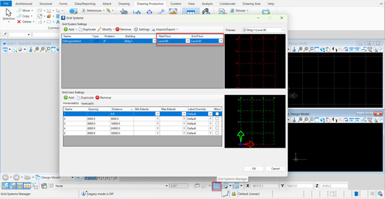 OpenBuildings - Grid System not visible for newly created floors on OBD ...