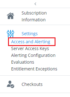 Access and Alerting navigation