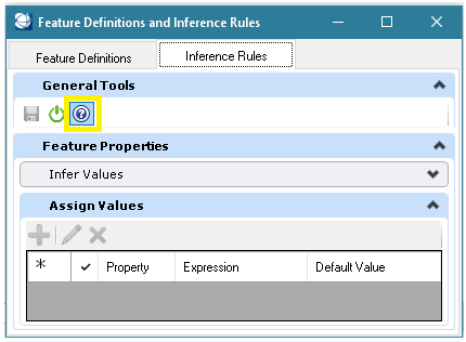 'Help' documentation access for Feature Definitions and Inference Rules