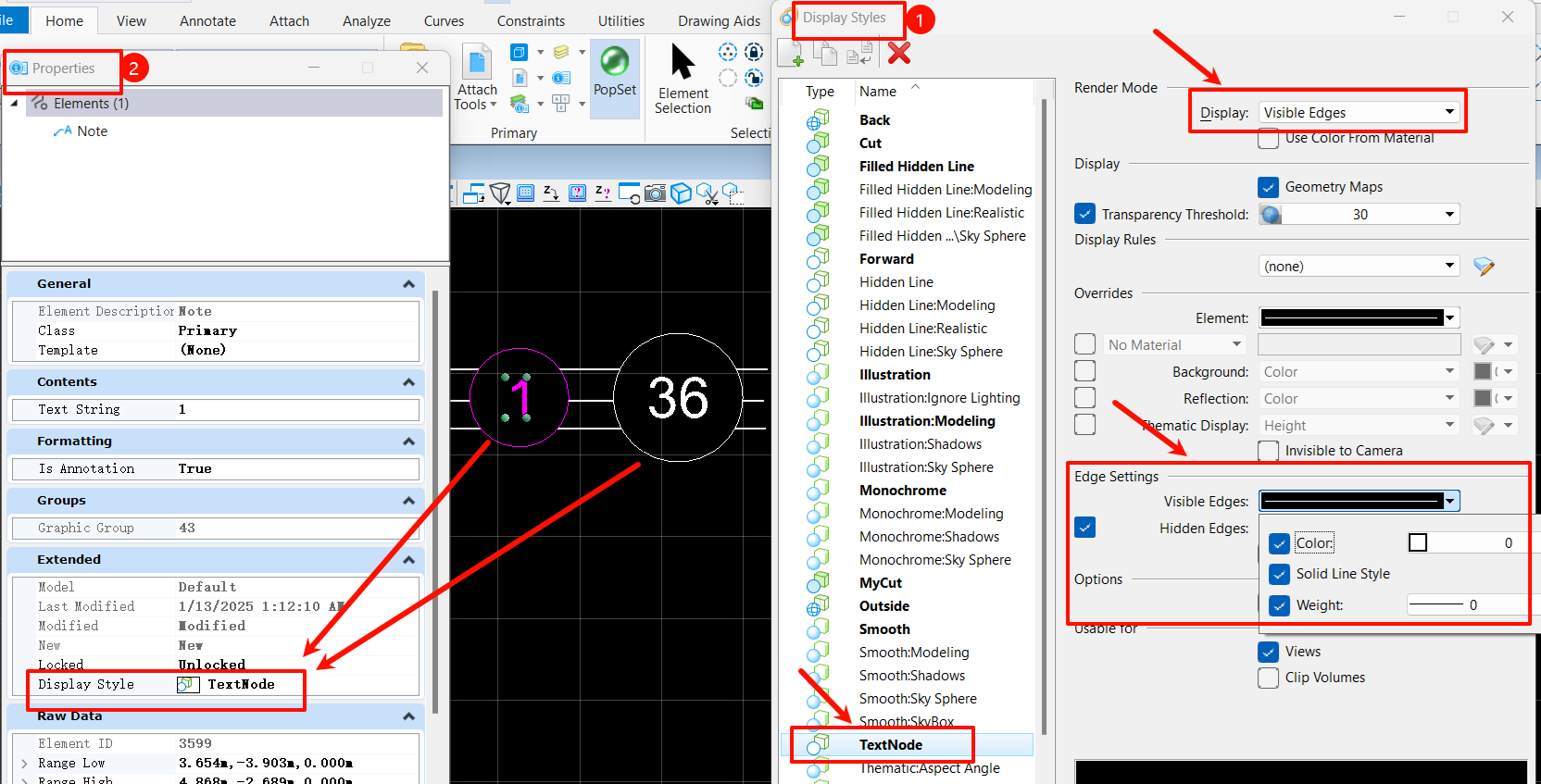 Bentley 中文技术资料库- 技术资料库- 如何放置带圈的数字批注，并且整个圆圈可以遮盖背景- Communities