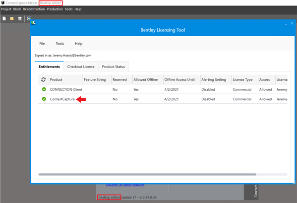 Screenshot of desktop edition