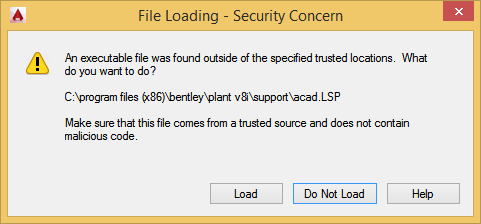 Error: "An executable file was found outside of the specified trusted locations"