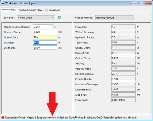 OpenFlows | Water Infrastructure - Exception error when solving for ...