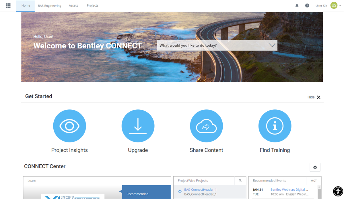 Screenshot of CONNECT Center portal